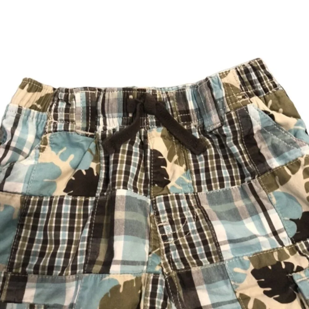 Gymboree 12-18m Madras Plaid Leaf Print Shorts